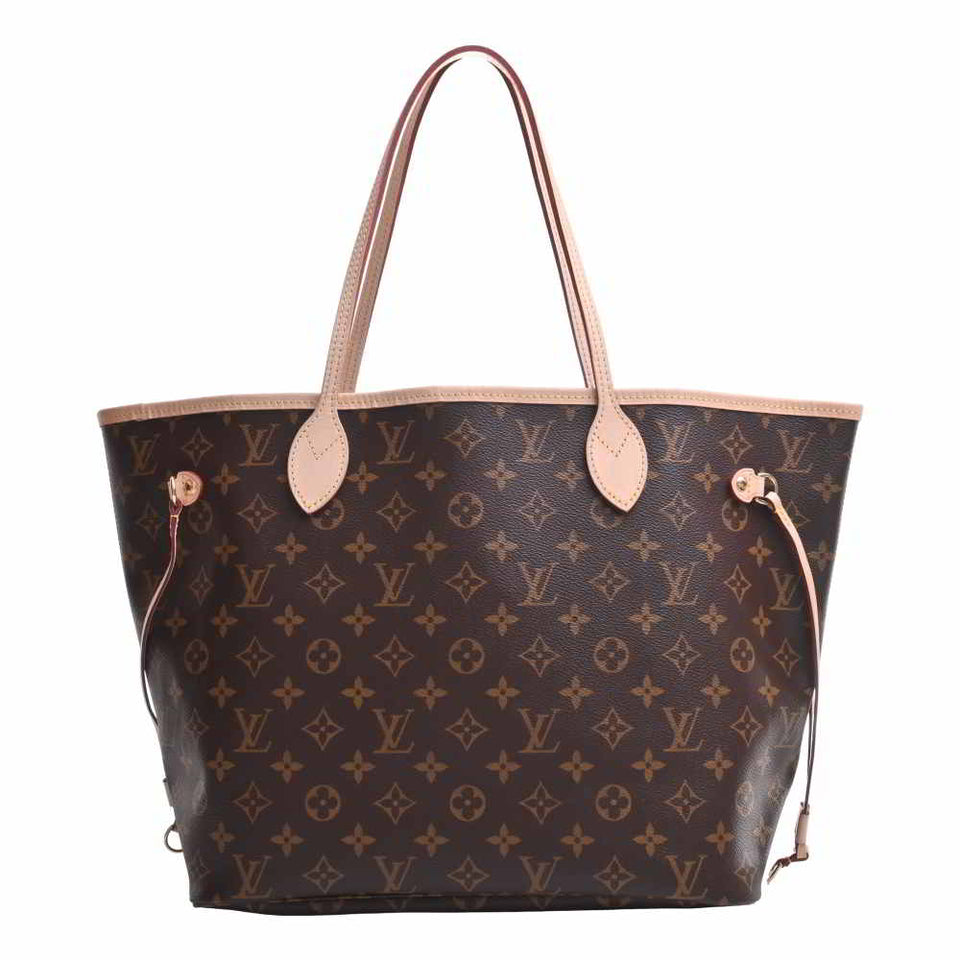Louis Vuitton Monogram Neverfull MM Tote Bag Brown