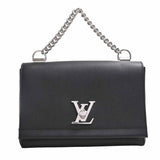 Louis Vuitton Leather LockMe Chain Shoulder Bag Noir Black