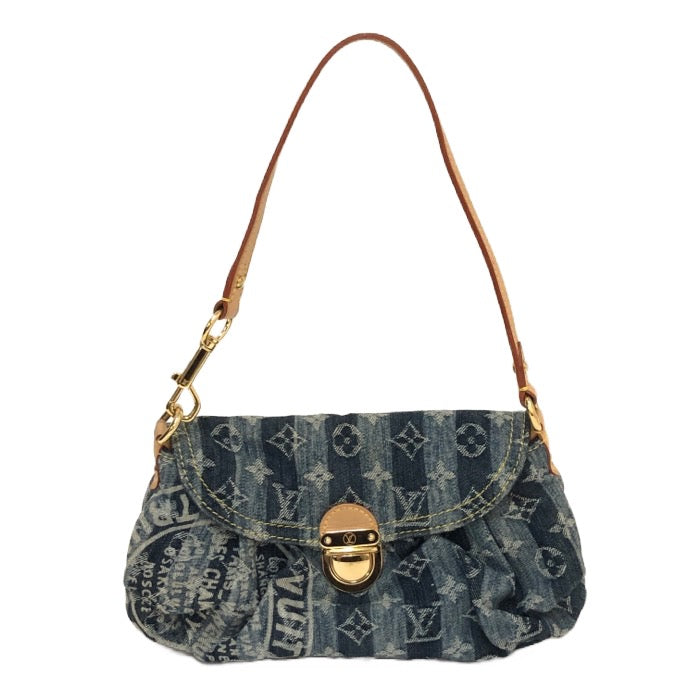 Louis Vuitton Mini Pleaty Monogram Denim Shoulder Bag Blue
