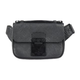 Louis Vuitton S Lock Sling Bag Monogram Waist Bag Taurillon Leather Noir