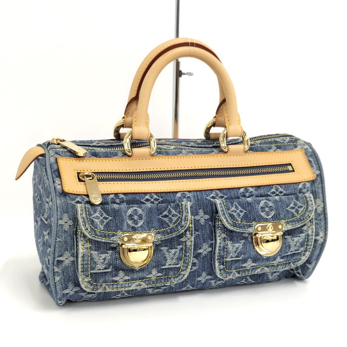 Louis Vuitton Neo Speedy Handbag Mini Boston Bag Monogram Denim Blue