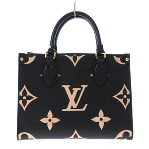 Louis Vuitton On The Go PM Tote Bag Black Beige