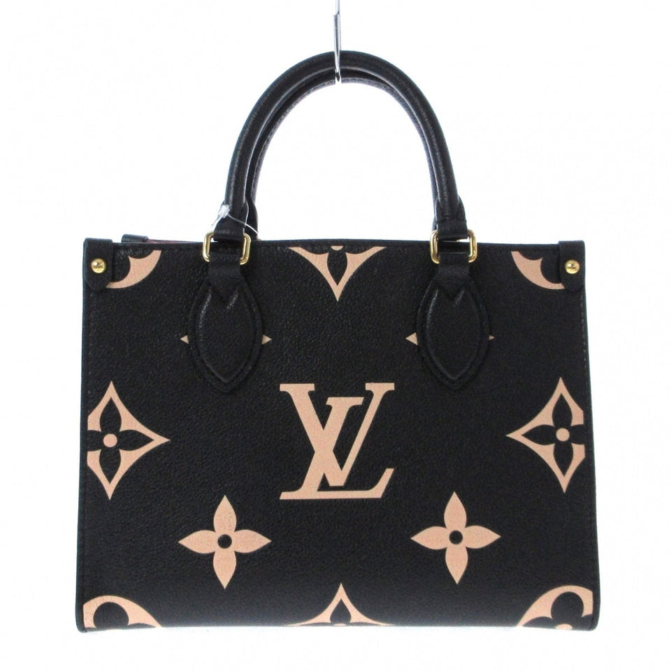 Louis Vuitton On The Go PM Tote Bag Black Beige