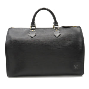 Louis Vuitton Epi Speedy 35 Handbag Boston Bag Leather Noir Black