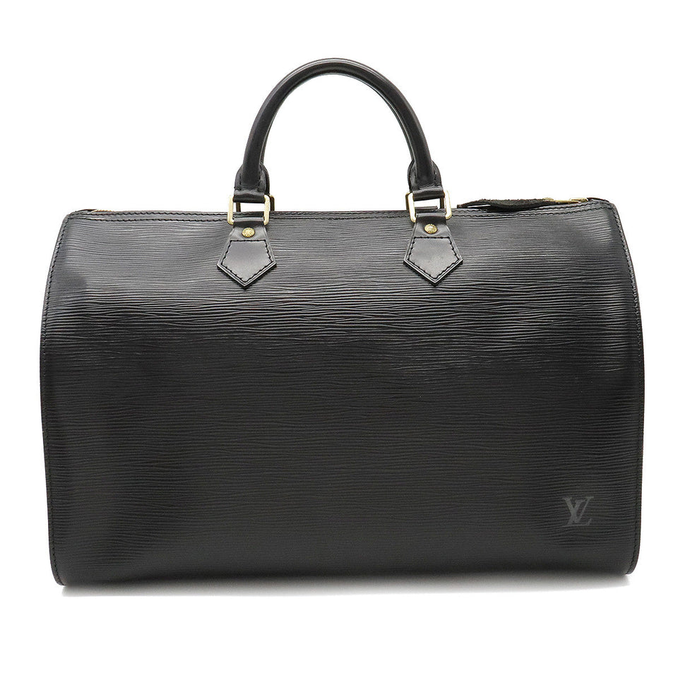 Louis Vuitton Epi Speedy 35 Handbag Boston Bag Leather Noir Black