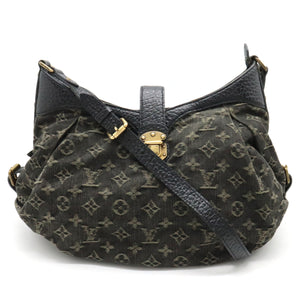 Louis Vuitton Monogram Denim Xs Diagonal Leather Noir Black