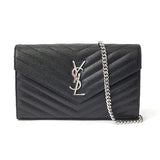 Saint Laurent- Chain Wallet Black Silver
