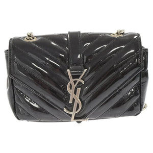 Saint Laurent- Paris Baby Chai Patent Chain Shoulder Bag Black