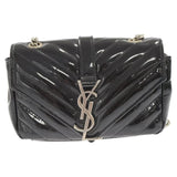 Saint Laurent- Paris Baby Chai Patent Chain Shoulder Bag Black