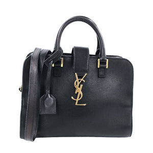 Saint Laurent- Cabas Leather Handbag Black