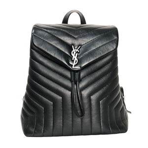 Saint Laurent- Lulu Backpack Medium Calf Leather Rucksack Daypack Black