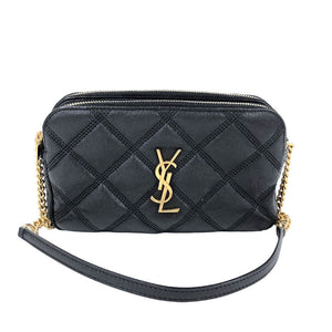 Saint Laurent- Becky Chain Shoulder Bag Leather Black