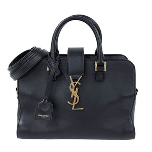 Saint Laurent- Cabas Small Leather Handbag Black