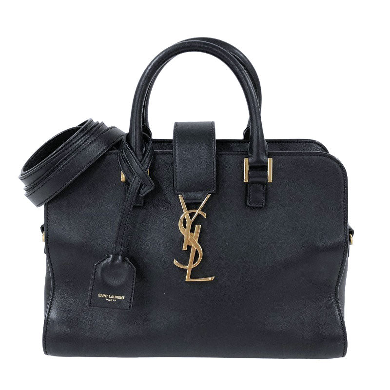 Saint Laurent- Cabas Small Leather Handbag Black