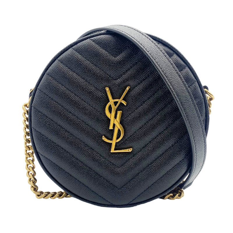 Saint Laurent- Vinyl Chain Leather Black Gold Hardware