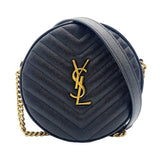 Saint Laurent- Vinyl Chain Leather Black Gold Hardware