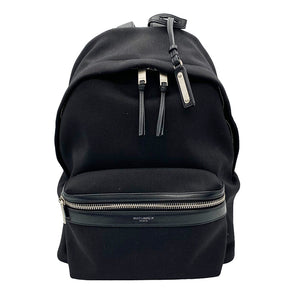 Saint Laurent- City Mini Backpack Leather Black Silver Hardware Rucksack