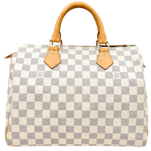 Louis Vuitton Handbag Damier Azur Speedy 30 Boston Bag White