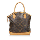 Louis Vuitton Monogram Lockit Tote Bag Brown
