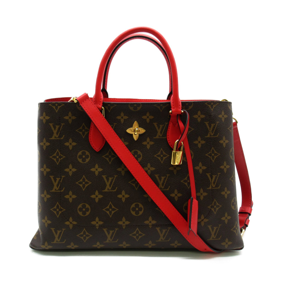 Louis Vuitton Flower Tote Bag Monogram Canvas Red