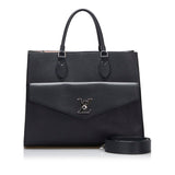 Louis Vuitton Lock Me Tote MM Handbag Shoulder Bag 2WAY Noir Black Leather