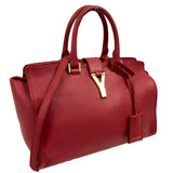 Saint Laurent- Petit Cabas Shoulder Bag Wine Red Gold Metal Fittings
