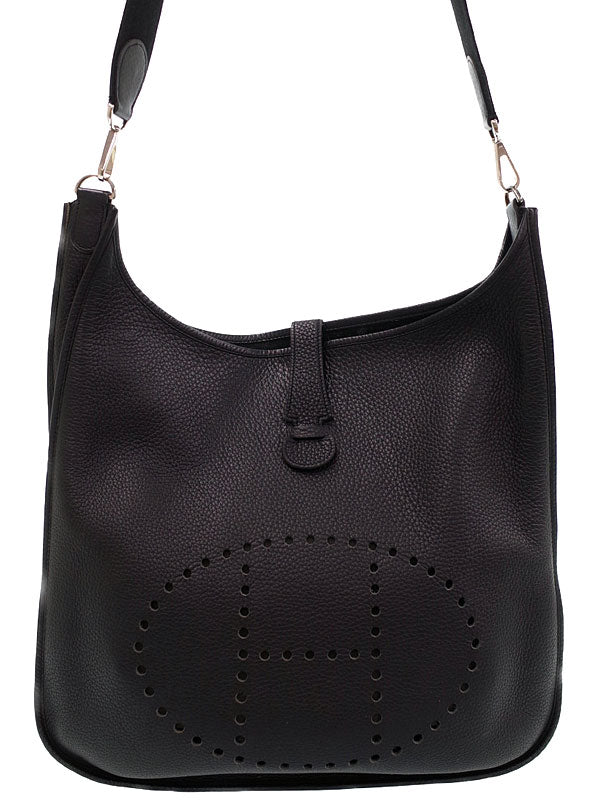 Hermes Evelyn Stamp Shoulder Bag Black