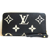 Louis Vuitton Wallet Bicolor Monogram Amplant Zippy Wallet Round Zipper Black