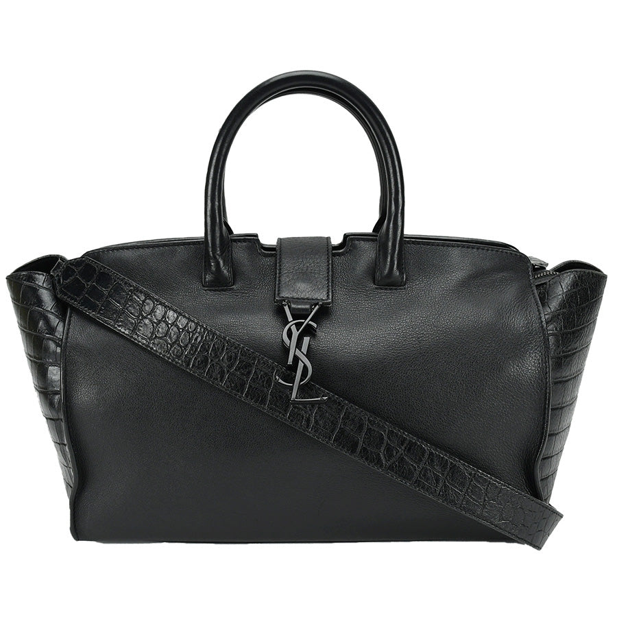 Saint Laurent- PARIS Downtown Cabas Shoulder Bag Leather Black