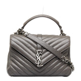 Saint Laurent- Chain Shoulder Bag Handbag Gray Leather