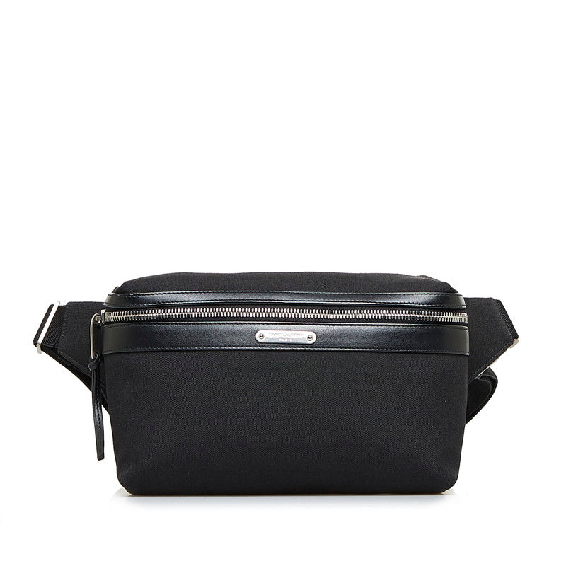 Saint Laurent- Body Bag Waist Bag Canvas Leather Black