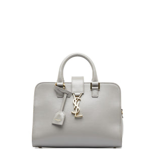 Saint Laurent- Monogram Cabas Handbag Leather Gray