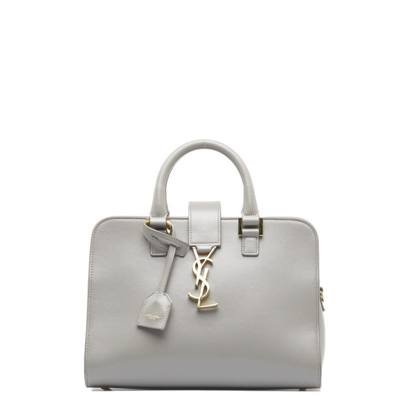 Saint Laurent- Monogram Cabas Handbag Leather Gray