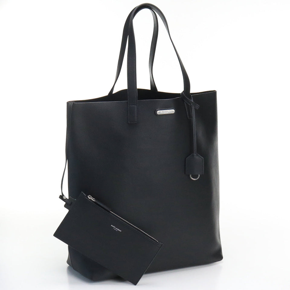 Saint Laurent- Sac Shopping Tote Bag Noir Leather Black