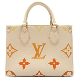 Louis Vuitton 2WAY Bag On The Go PM Tote Shoulder Bag Ivory x Orange