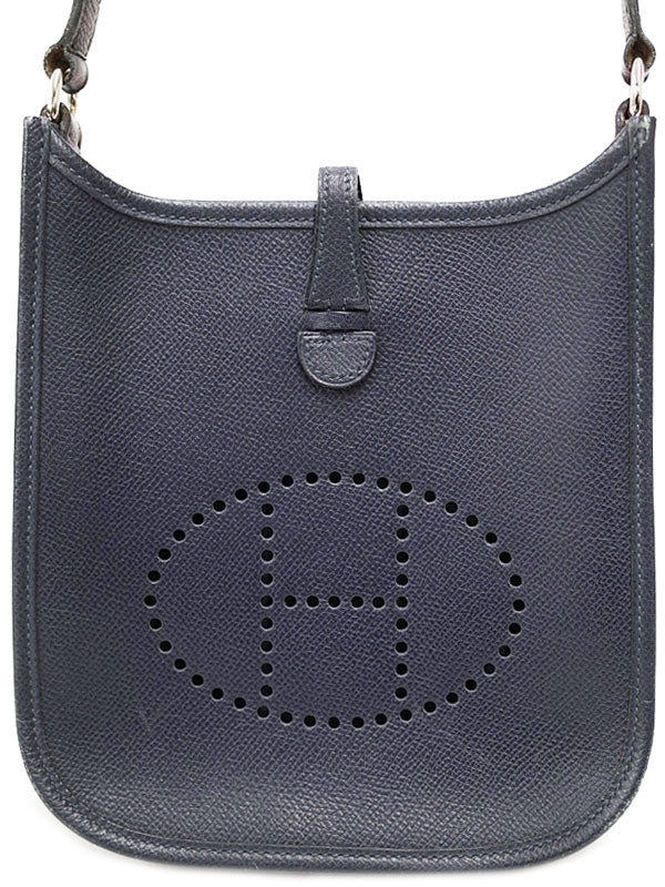 Hermes Evelyn Engraved Shoulder Bag Navy