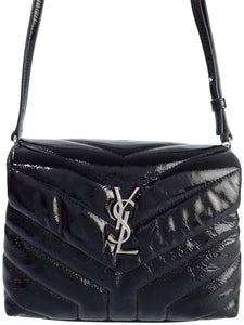 Saint Laurent- Paris Monogram Strap Bag Shoulder Bag Black