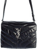 Saint Laurent- Paris Monogram Strap Bag Shoulder Bag Black
