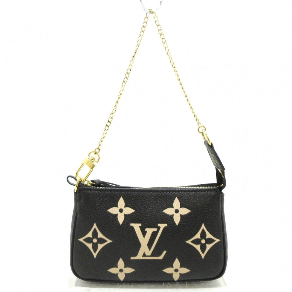 Louis Vuitton  Mini Pochette Accessoire Handbag Black Beige