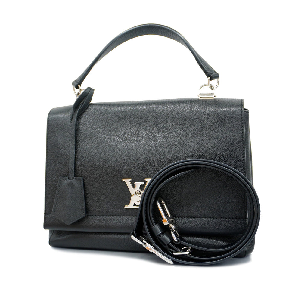 Louis Vuitton Lock Me 2 Cartable Noir Shoulder Bag Black