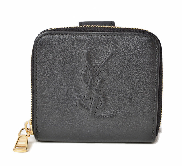 Saint Laurent- Paris Wallet Folding Wallet Zipper Type Black