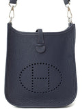 Hermes Evelyn Tpm Amazon Engraved Shoulder Bag Blue