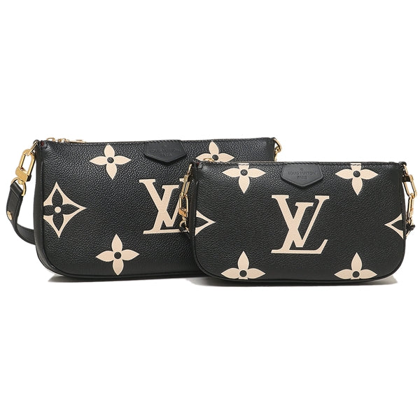 Louis Vuitton Shoulder Bag Black Beige