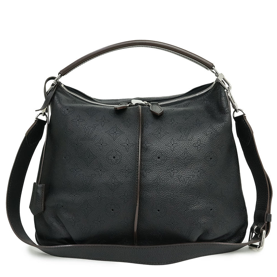 Louis Vuitton Beaubourg Hobo MM Mahina Leather Shoulder Bag Black