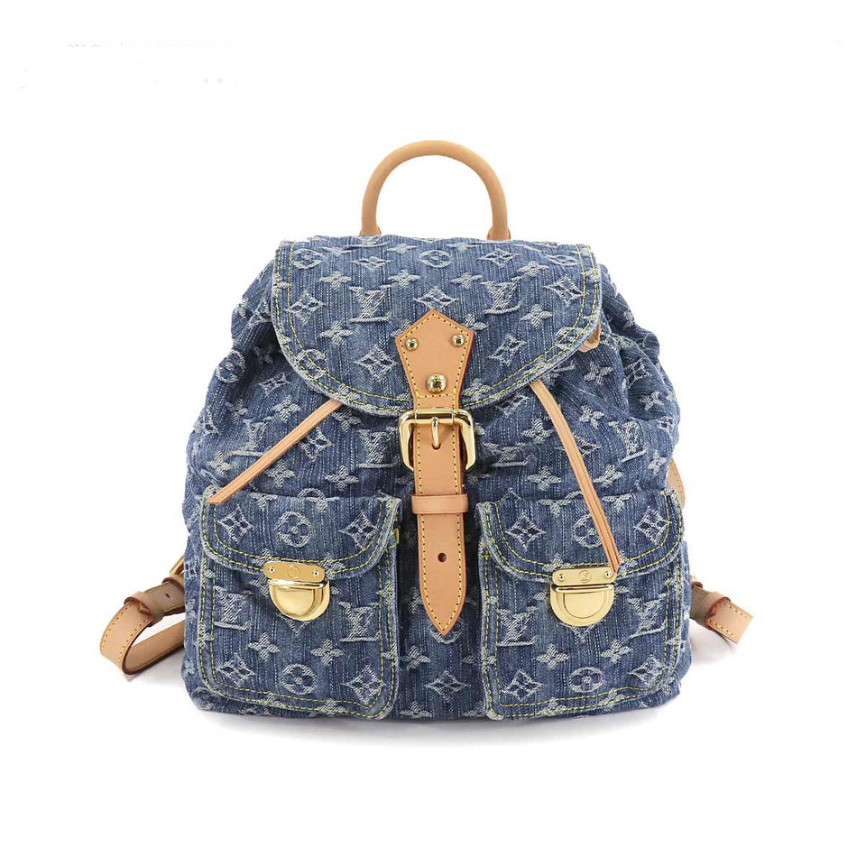 Louis Vuitton Monogram Denim Sac GM Backpack Rucksack Blue