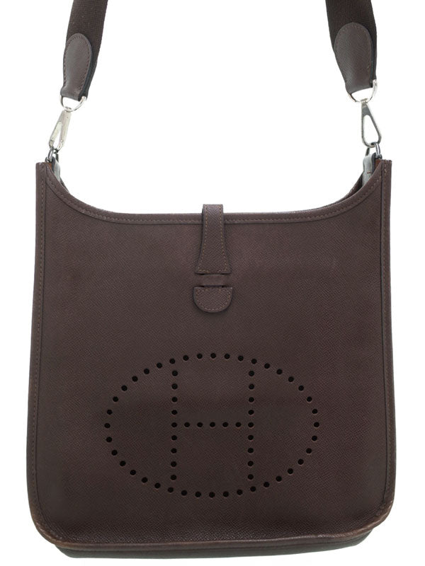 Hermes Evelyn PM Shoulder Bag Dark Brown