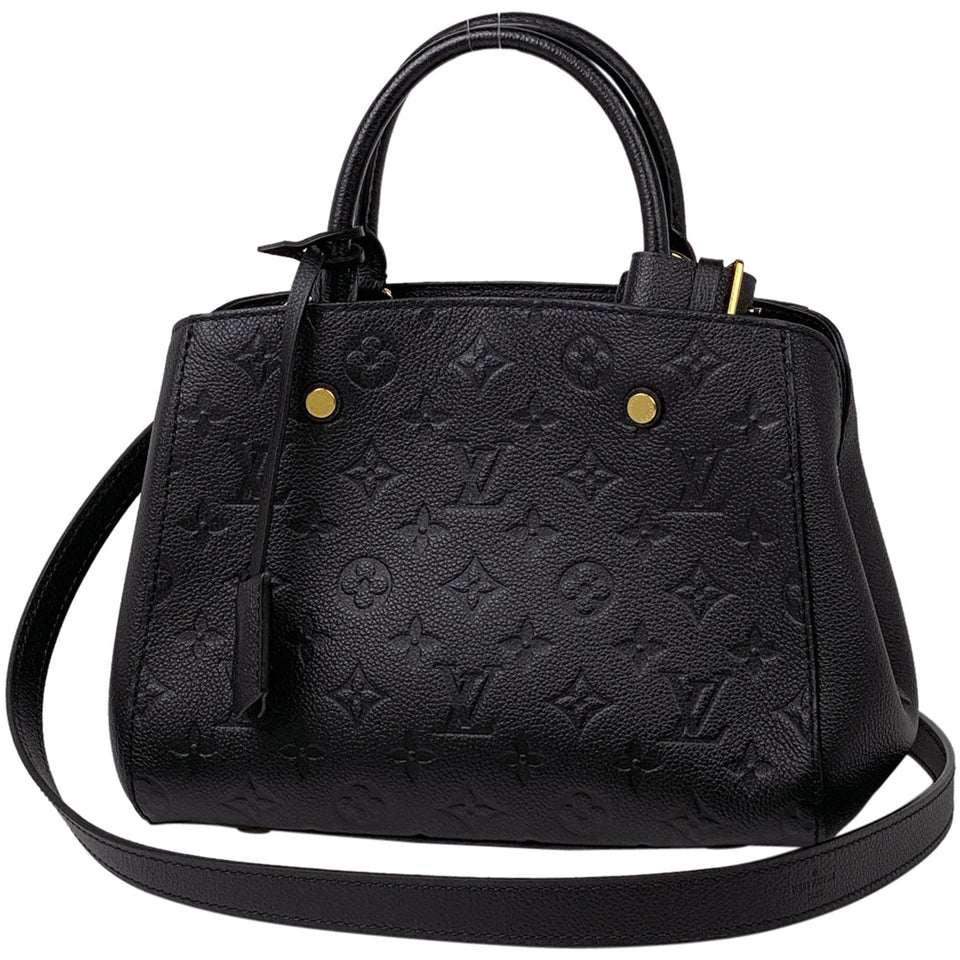 Louis Vuitton Montaigne MM Shoulder Bag Implant Noir Black