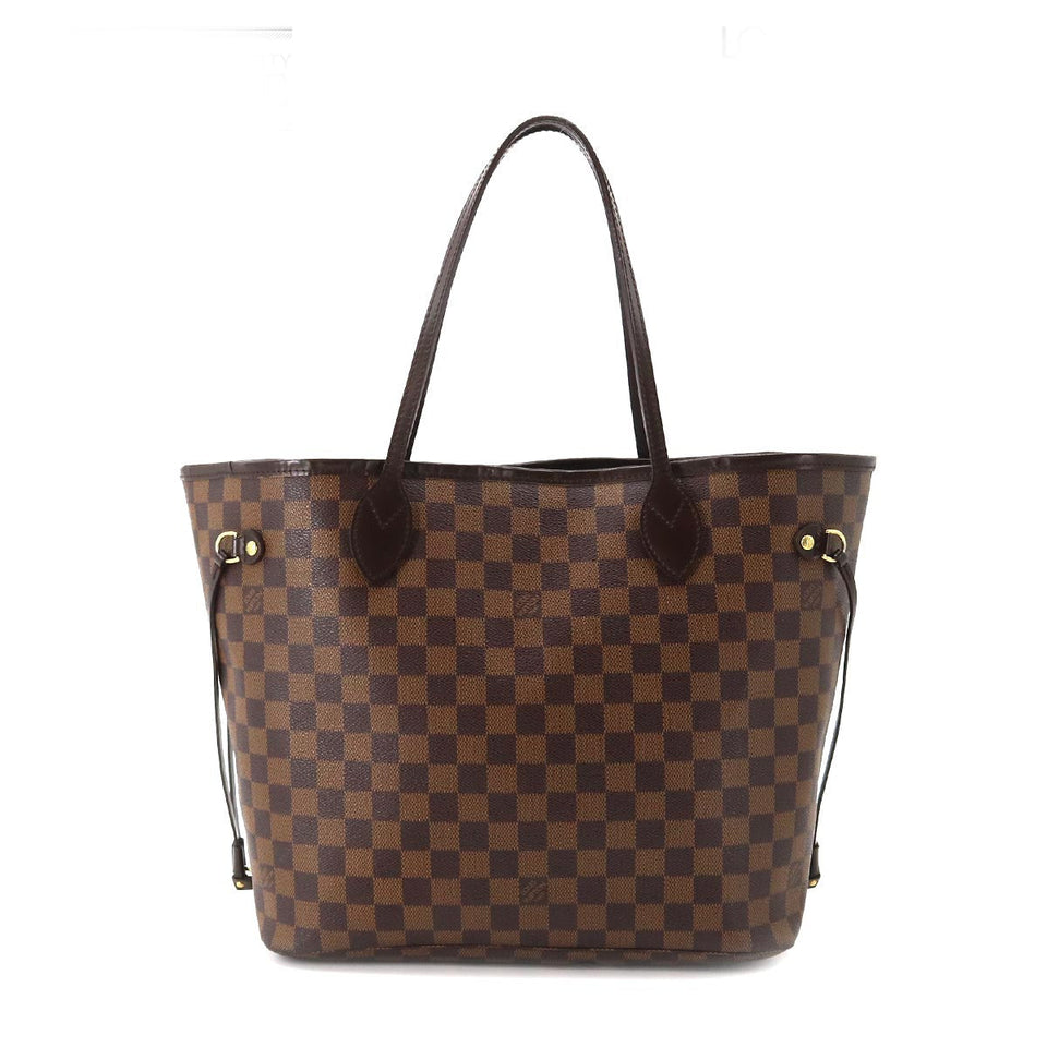 Louis Vuitton Damier Neverfull MM Tote Bag Ebene Cerise Brown Gold Hardware