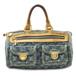 Louis Vuitton Monogram Denim Neo Speedy Handbag Mini Boston Bag