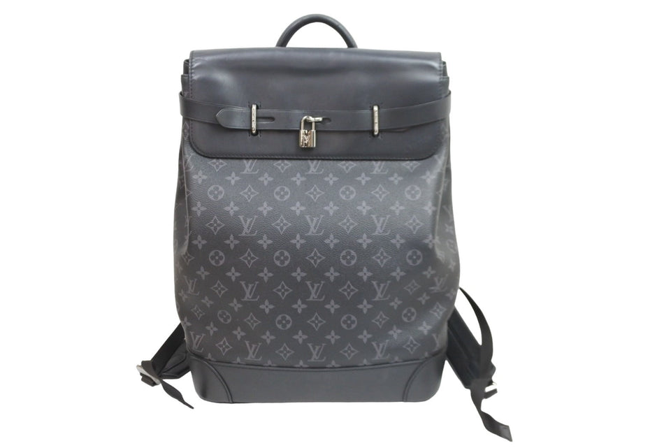Louis Vuitton Backpack Steamer Monogram Eclipse Canvas Black